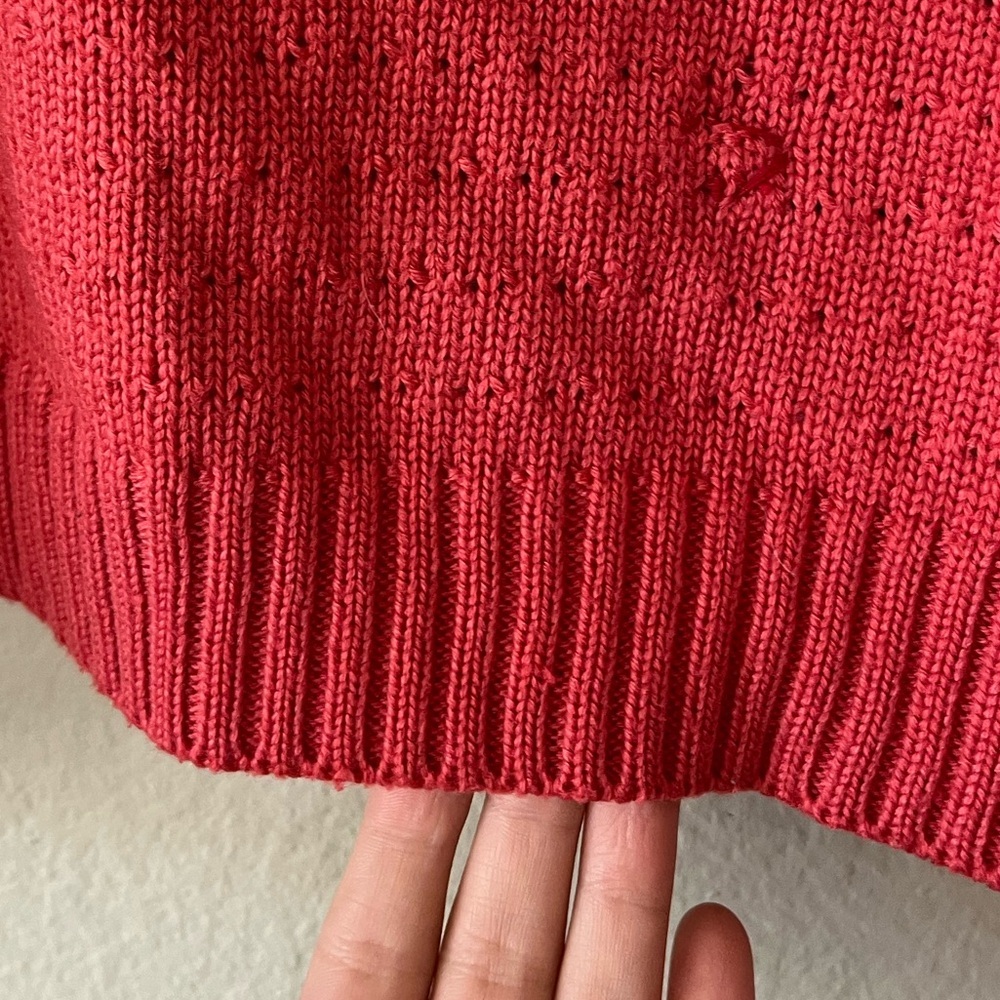 Mighty Fine Striped Red & White Bow Cardigan Sweater Women’s Size L - Picture 13 of 15